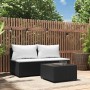 Set de muebles de jardín 3 pzas y cojines ratán sintético negro de , Sofás de exterior - Ref: Foro24-319739, Precio: 152,23 €...