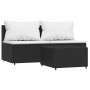 Set de muebles de jardín 3 pzas y cojines ratán sintético negro de , Sofás de exterior - Ref: Foro24-319739, Precio: 152,23 €...