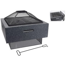 ProGarden Brasero con parrilla cuadrado gris oscuro 52,5x52,5x18,5 cm de , Chimeneas - Ref: Foro24-436229, Precio: 157,77 €, ...