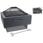 ProGarden Brasero con parrilla cuadrado gris oscuro 52,5x52,5x18,5 cm de , Chimeneas - Ref: Foro24-436229, Precio: 157,77 €, ...