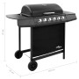 Barbacoa de gas con 6 fogones negra de , Barbacoas - Ref: Foro24-3053628, Precio: 250,30 €, Descuento: %