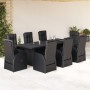Set de comedor de jardín 9 pzas y cojines ratán sintético negro en Conjuntos de jardín | Comprar online en Foru.es