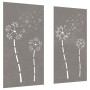 Adorno pared jardín 2 uds acero corten diseño flores 105x55 cm de , Carteles, copias y arte visual - Ref: Foro24-824489, Prec...