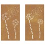 Adorno pared jardín 2 uds acero corten diseño flores 105x55 cm de , Carteles, copias y arte visual - Ref: Foro24-824489, Prec...