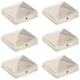 Tapas piramidales postes valla 6 uds acero inoxidable 81x81 mm de , Accesorios para rejas y vallas - Ref: Foro24-145486, Prec...