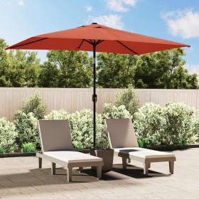 Sombrilla de jardín con palo de metal terracota 300x200 cm de , Sombrillas - Ref: Foro24-44504, Precio: 65,70 €, Descuento: %