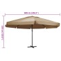 Sombrilla de jardín con palo de aluminio taupe 600 cm de , Sombrillas - Ref: Foro24-47373, Precio: 267,02 €, Descuento: %