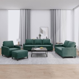 Juego de sofás con cojines 4 piezas terciopelo verde oscuro de , Sofás - Ref: Foro24-3201488, Precio: 705,03 €, Descuento: %