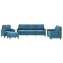 Juego de sofás con cojines 4 piezas terciopelo azul de , Sofás - Ref: Foro24-3201495, Precio: 769,23 €, Descuento: %