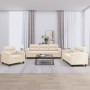 Juego de sofás con cojines 3 piezas tela microfibra beige de , Sofás - Ref: Foro24-3202295, Precio: 771,59 €, Descuento: -5%%