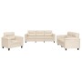 Juego de sofás con cojines 3 piezas tela microfibra beige de , Sofás - Ref: Foro24-3202295, Precio: 771,59 €, Descuento: -5%%