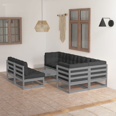 Muebles de jardín 8 pzas y cojines madera maciza pino de vidaXL, Conjuntos de jardín - Ref: Foro24-3076661, Precio: 738,63 €,...