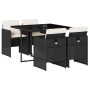 Set de muebles jardín 5 pzas con cojines ratán sintético negro en Conjuntos de jardín | Comprar online en Foru.es
