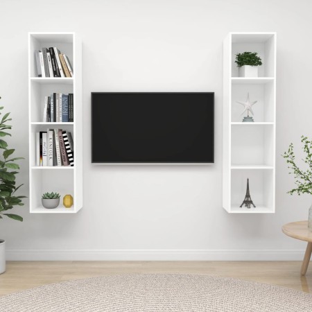 Muebles de salón de pared 2 piezas madera de ingeniería blanco de , Muebles TV - Ref: Foro24-3079862, Precio: 118,58 €, Descu...