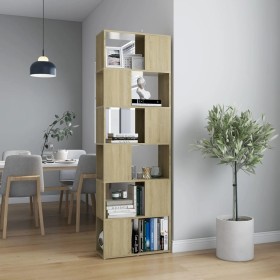 Librería separador contrachapada roble Sonoma 60x24x186 cm de , Librerías y estanterías - Ref: Foro24-809101, Precio: 76,11 €...