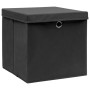 Cajas de almacenaje con tapas 10 uds negro 28x28x28 cm de , Cestas para almacenaje - Ref: Foro24-325190, Precio: 61,40 €, Des...
