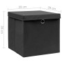 Cajas de almacenaje con tapas 10 uds negro 28x28x28 cm de , Cestas para almacenaje - Ref: Foro24-325190, Precio: 61,40 €, Des...
