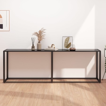 Mesa consola vidrio templado negro 220x35x75,5 cm de , Mesas auxiliares - Ref: Foro24-331691, Precio: 108,33 €, Descuento: %
