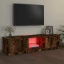 Mueble de TV con luces LED roble ahumado 140x40x35,5 cm de , Muebles TV - Ref: Foro24-822681, Precio: 88,25 €, Descuento: %