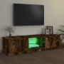Mueble de TV con luces LED roble ahumado 140x40x35,5 cm de , Muebles TV - Ref: Foro24-822681, Precio: 88,25 €, Descuento: %