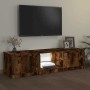 Mueble de TV con luces LED roble ahumado 140x40x35,5 cm de , Muebles TV - Ref: Foro24-822681, Precio: 88,25 €, Descuento: %