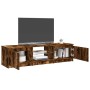 Mueble de TV con luces LED roble ahumado 140x40x35,5 cm de , Muebles TV - Ref: Foro24-822681, Precio: 88,25 €, Descuento: %