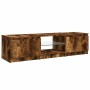 Mueble de TV con luces LED roble ahumado 140x40x35,5 cm de , Muebles TV - Ref: Foro24-822681, Precio: 88,25 €, Descuento: %