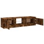 Mueble de TV con luces LED roble ahumado 140x40x35,5 cm de , Muebles TV - Ref: Foro24-822681, Precio: 88,25 €, Descuento: %