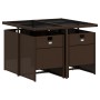 Set comedor de jardín 5 piezas y cojines ratán sintético marrón en Conjuntos de jardín | Comprar online en Foru.es