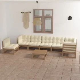 Muebles de jardín 8 pzas y cojines madera maciza pino de vidaXL, Conjuntos de jardín - Ref: Foro24-3076652, Precio: 786,23 €,...