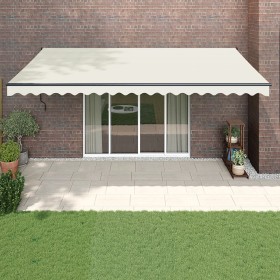 Toldo retráctil aluminio y tela color crema 5x3 m de , Toldos - Ref: Foro24-3154455, Precio: 381,05 €, Descuento: -5%%