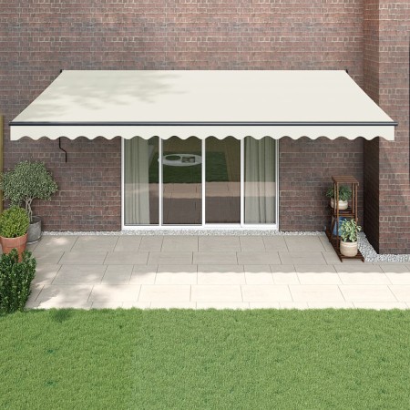 Toldo retráctil aluminio y tela color crema 5x3 m de , Toldos - Ref: Foro24-3154455, Precio: 381,05 €, Descuento: -5%%