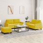 Juego de sofás con cojines 3 piezas terciopelo amarillo de , Sofás - Ref: Foro24-3201512, Precio: 507,80 €, Descuento: -5%%