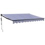 Toldo retráctil automático azul y blanco 3,5x2,5 m | Foro24.es | Tu tienda online para hogar, jardín y más Foro24.es