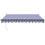 Toldo retráctil automático azul y blanco 3,5x2,5 m | Foro24.es | Tu tienda online para hogar, jardín y más Foro24.es