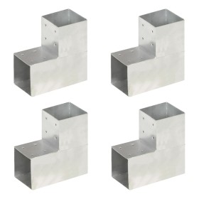 Conectores de postes en L 4 uds metal galvanizado 101x101 mm de , Postes de cerca - Ref: Foro24-145478, Precio: 67,49 €, Desc...