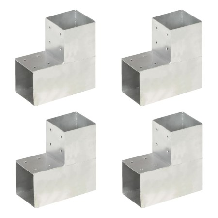 Conectores de postes en L 4 uds metal galvanizado 101x101 mm de , Postes de cerca - Ref: Foro24-145478, Precio: 67,49 €, Desc...