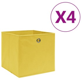 Cajas de almacenaje 4 uds tela no tejida amarillo 28x28x28 cm de , Cestas para almacenaje - Ref: Foro24-325223, Precio: 20,51...