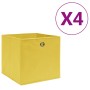 Cajas de almacenaje 4 uds tela no tejida amarillo 28x28x28 cm de , Cestas para almacenaje - Ref: Foro24-325223, Precio: 20,51...