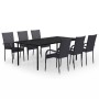 Juego de comedor para jardín 7 piezas negro de , Conjuntos de jardín - Ref: Foro24-3099381, Precio: 511,76 €, Descuento: %