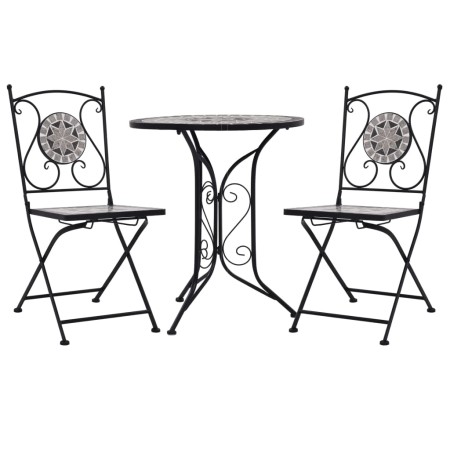 Set mesa y sillas bistró mosaico 3 pzas baldosa cerámica gris de , Conjuntos de jardín - Ref: Foro24-279690, Precio: 267,42 €...