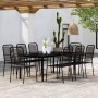 Juego de comedor de jardín 9 piezas negro de , Conjuntos de jardín - Ref: Foro24-3099142, Precio: 608,82 €, Descuento: %
