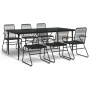 Juego de comedor para jardín 7 piezas ratán PVC negro de , Conjuntos de jardín - Ref: Foro24-3099219, Precio: 541,67 €, Descu...