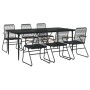 Juego de comedor para jardín 7 piezas ratán PVC negro de , Conjuntos de jardín - Ref: Foro24-3099219, Precio: 541,67 €, Descu...