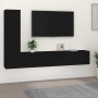 Set de muebles para TV 4 piezas madera contrachapada negro de , Muebles TV - Ref: Foro24-3114311, Precio: 144,39 €, Descuento...
