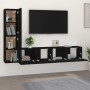 Set de muebles para TV 4 piezas madera contrachapada negro de , Muebles TV - Ref: Foro24-3114311, Precio: 144,39 €, Descuento...