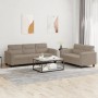 Juego de sofás con cojines 2 piezas tela microfibra taupe de , Sofás - Ref: Foro24-3202338, Precio: 601,37 €, Descuento: -5%%