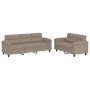 Juego de sofás con cojines 2 piezas tela microfibra taupe de , Sofás - Ref: Foro24-3202338, Precio: 601,37 €, Descuento: -5%%
