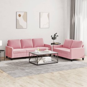 Juego de sofás con cojines 2 piezas terciopelo rosa de , Sofás - Ref: Foro24-3201519, Precio: 536,78 €, Descuento: %
