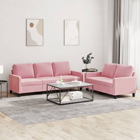 Juego de sofás con cojines 2 piezas terciopelo rosa de , Sofás - Ref: Foro24-3201519, Precio: 536,78 €, Descuento: %